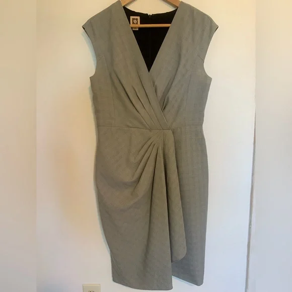 grey professional dresses Simple Elegant Light Grey Lace Sleeveless V-neck High Side Splits Prom –  AlineBridal main image 0